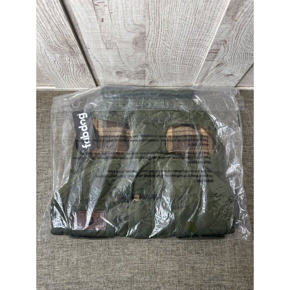 Fab Dog Outerwear Olive Quilted Barn Coat Lined Jacket For Dogs Size 16 Winter - Picture 7 of 7